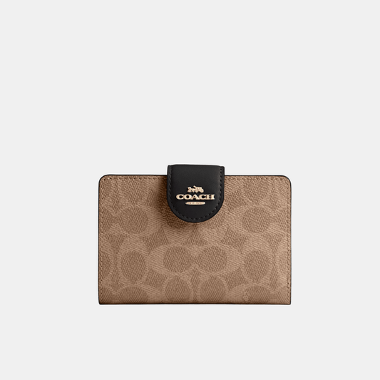 Buy Coach Mini Wallet In Signature Canvas (Im/Tan/Black) in Pakistan