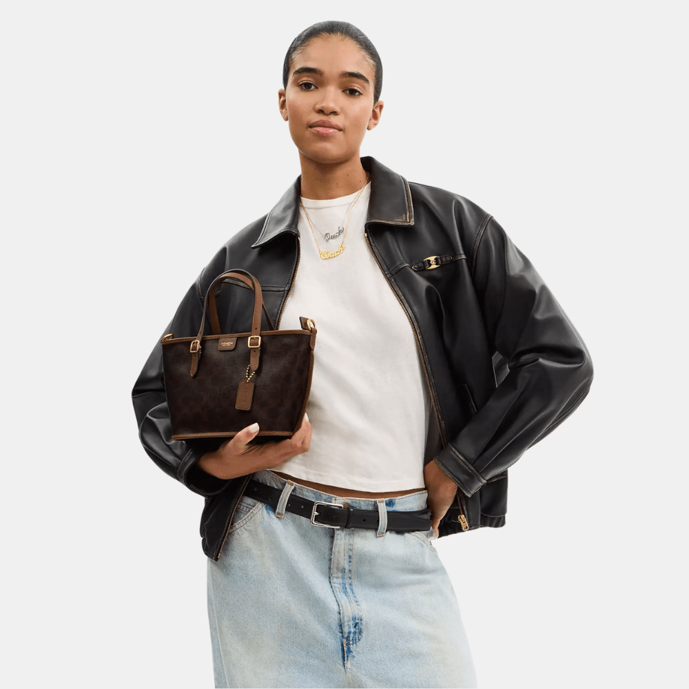 Buy Coach Taxi 21 Tote Bag In Signature Canvas (Maple Sable) in Pakistan