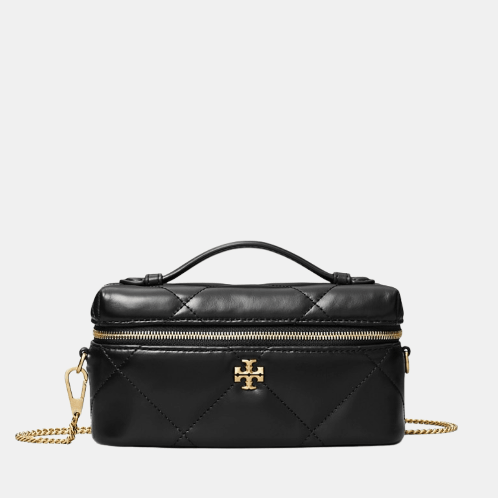 Buy Tory Burch Kira Diamond Quilt East-West Vanity Case (Black) in Pakistan