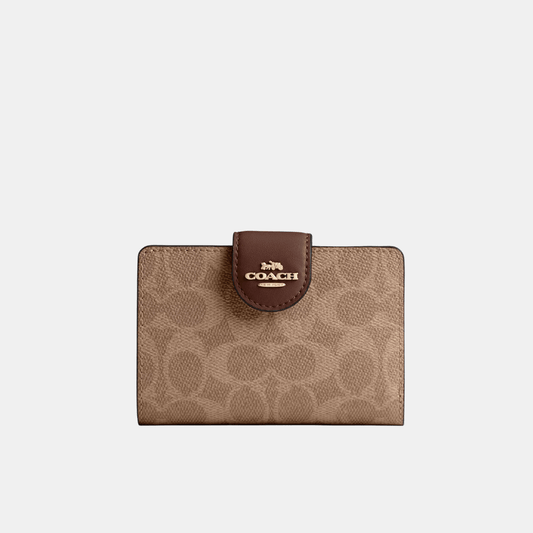 Buy Coach Mini Wallet In Signature Canvas (Im/Tan/Brown) in Pakistan