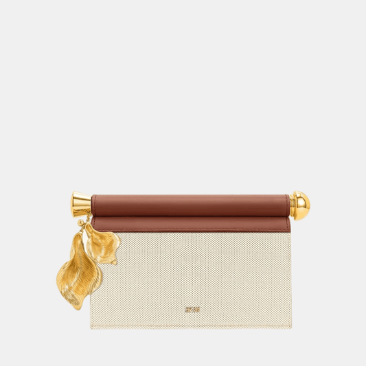 Buy JW Pei Holly Metal Pendant Embellished Clutch (Brown Canvas) in Pakistan