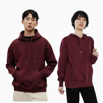 Buy Basic Loose Fit Hoodie - Burgundy in Pakistan