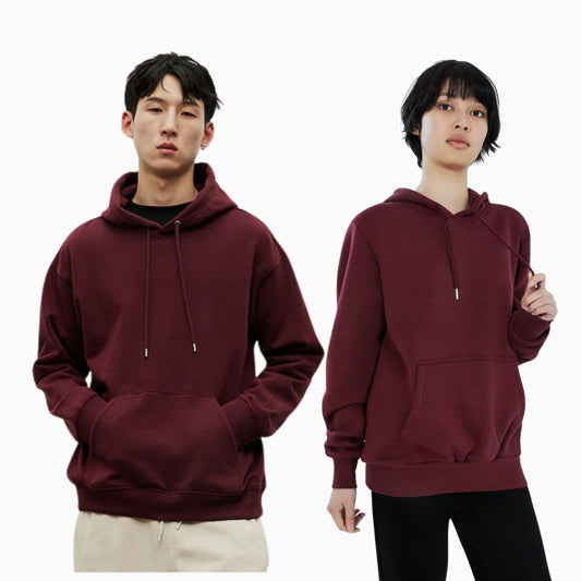 Buy Basic Loose Fit Hoodie - Burgundy in Pakistan
