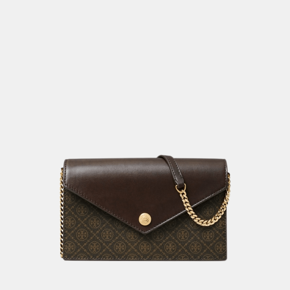 Buy Tory Burch T Monogram Coasted Canvas Envelope Crossbody (French Press) in Pakistan