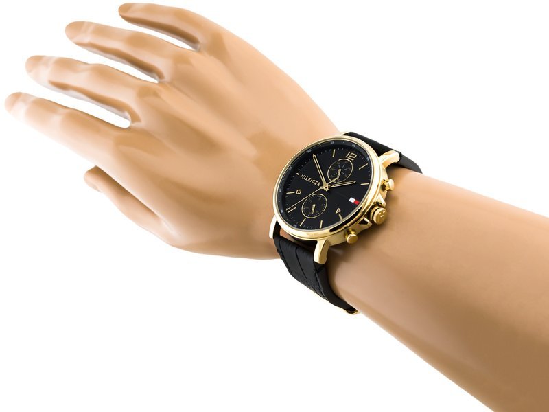 Buy Tommy Hilfiger Mens Quartz Leather Strap Black Dial 44mm Watch - 1710417 in Pakistan