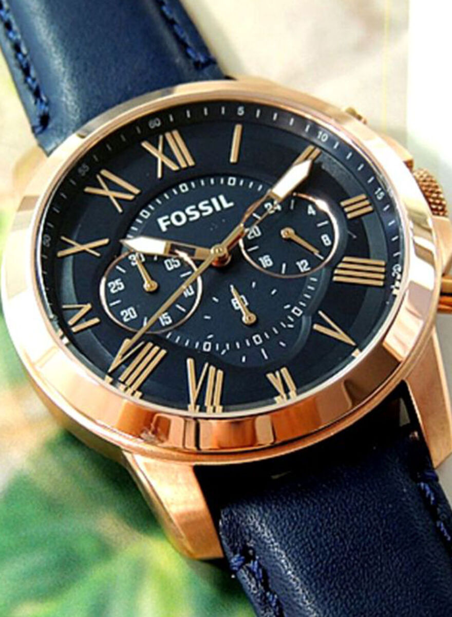 Buy Fossil Men's Quartz Chronograph Blue Leather Strap Blue Dial 44mm Watch FS4835 in Pakistan