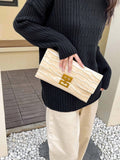 Buy SHEIN Vintage Crocodile Pattern Envelope Clutch Bag With Lock For Women, Simple And Elegant in Pakistan