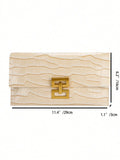 Buy SHEIN Vintage Crocodile Pattern Envelope Clutch Bag With Lock For Women, Simple And Elegant in Pakistan