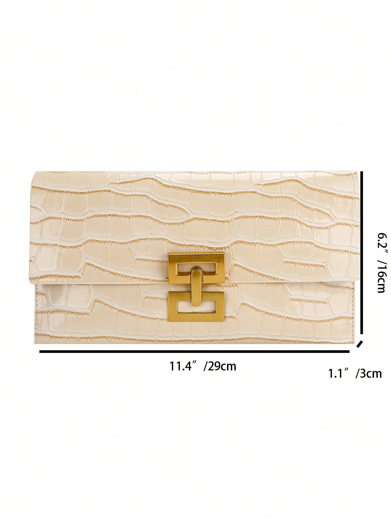 Buy SHEIN Vintage Crocodile Pattern Envelope Clutch Bag With Lock For Women, Simple And Elegant in Pakistan