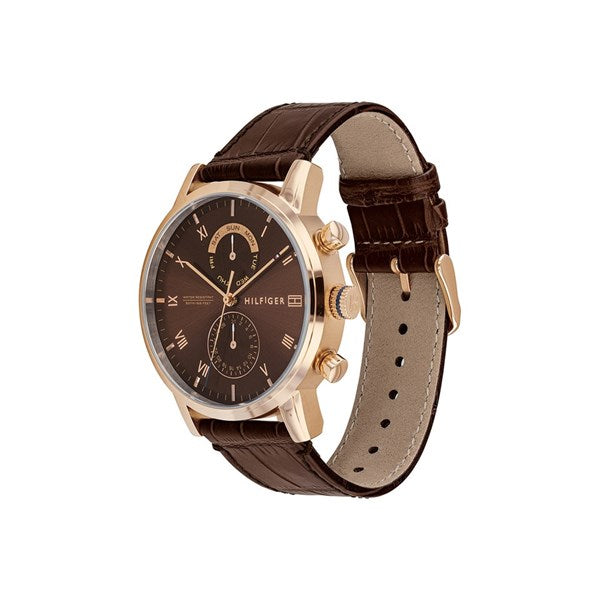 Buy Tommy Hilfiger Mens Quartz Leather Strap Brown Dial 44mm Watch - 1710400 in Pakistan
