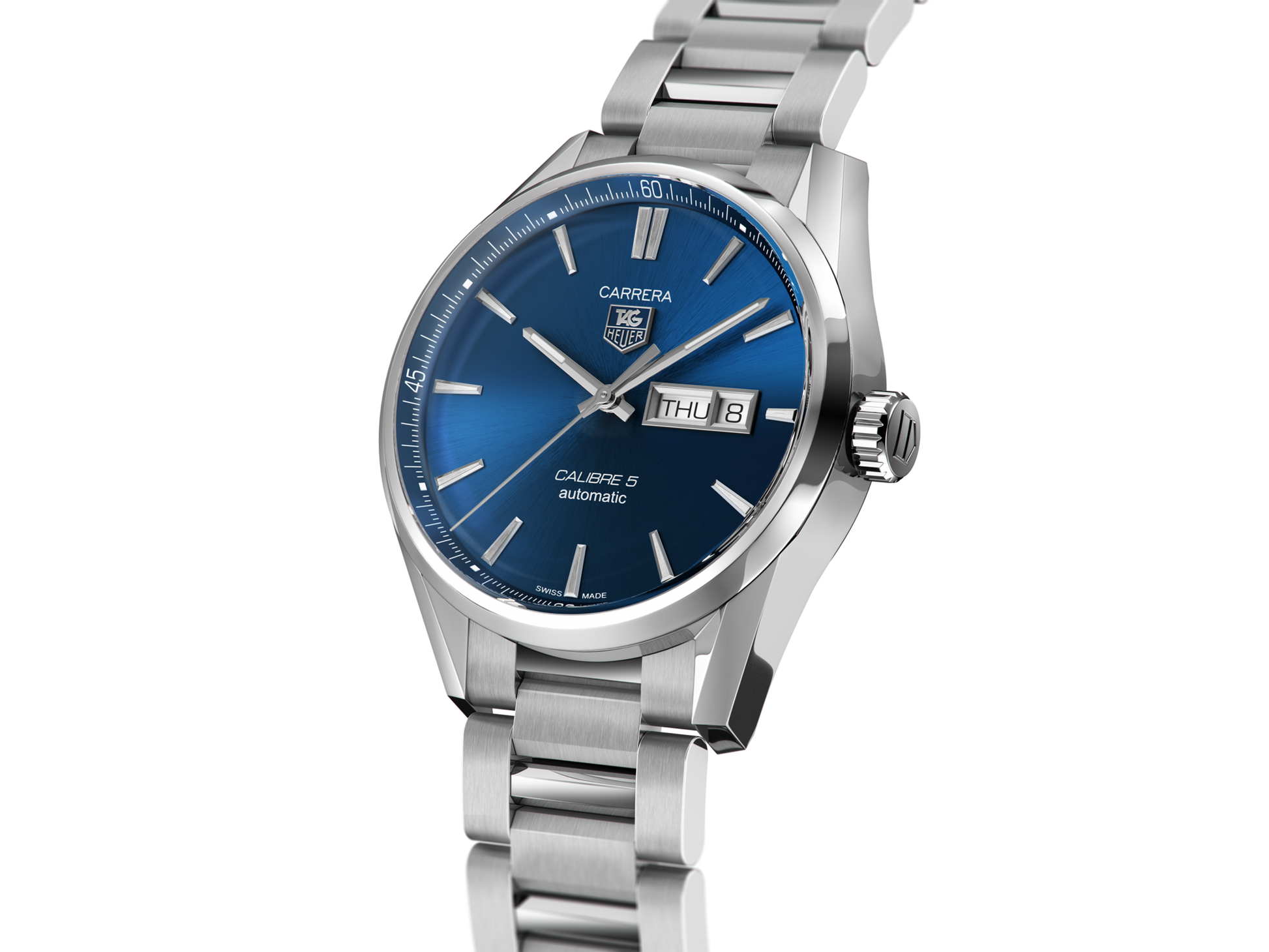 Buy Tag Heuer Carrera Calibre 5 Blue Dial Silver Steel Strap Watch for for Men - WAR201E.BA0723 in Pakistan
