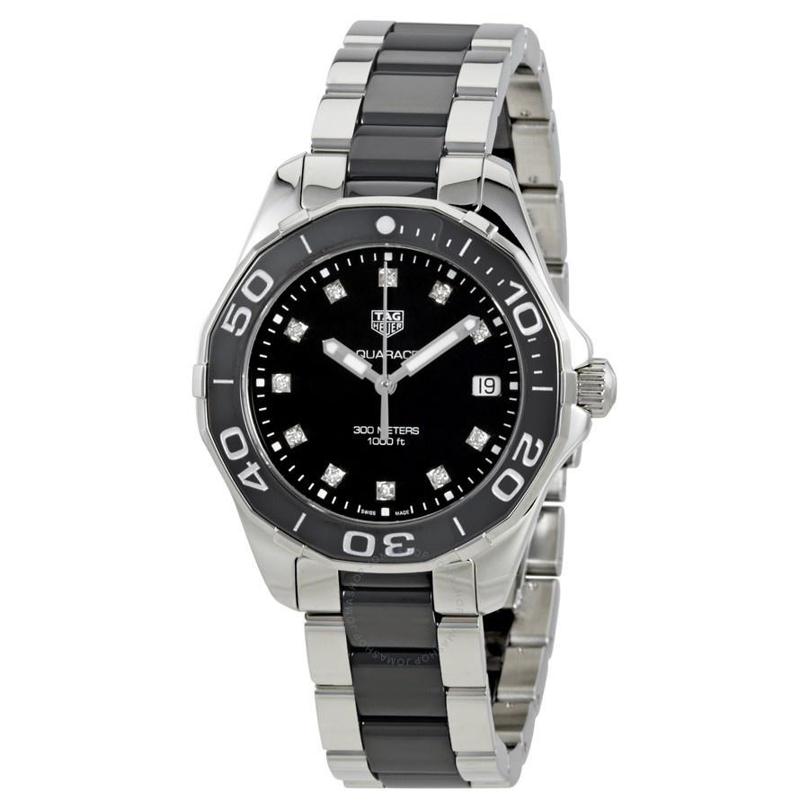 Buy Tag Heuer Aquaracer Quartz Black Dial Two Tone Steel Strap Watch for Women - WAY131C.BA0913 in Pakistan
