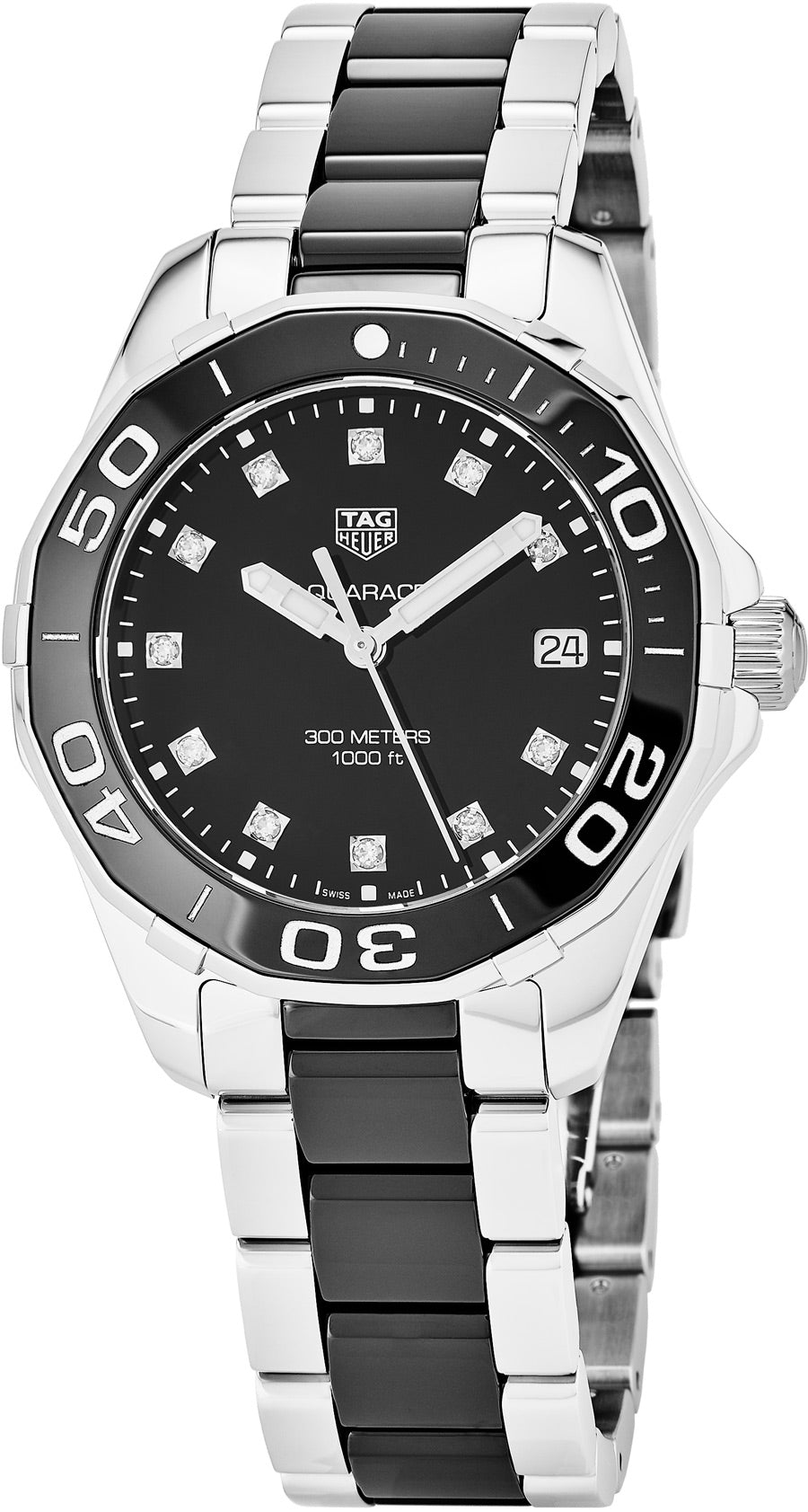 Buy Tag Heuer Aquaracer Quartz Black Dial Two Tone Steel Strap Watch for Women - WAY131C.BA0913 in Pakistan