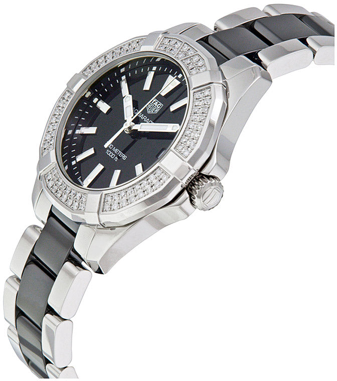 Buy Tag Heuer Aquaracer Lady 300M Black Dial with Diamonds Two Tone Steel Strap Watch for Women - WAY131E.BA0913 in Pakistan