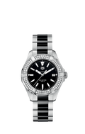 Buy Tag Heuer Aquaracer Lady 300M Black Dial with Diamonds Two Tone Steel Strap Watch for Women - WAY131E.BA0913 in Pakistan