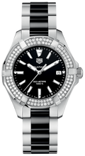 Buy Tag Heuer Aquaracer Lady 300M Black Dial with Diamonds Two Tone Steel Strap Watch for Women - WAY131E.BA0913 in Pakistan