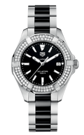 Buy Tag Heuer Aquaracer Lady 300M Black Dial with Diamonds Two Tone Steel Strap Watch for Women - WAY131E.BA0913 in Pakistan