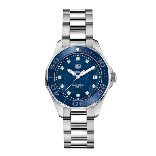 Buy Tag Heuer Aquaracer Blue Dial Silver Steel Strap Watch for Women - WAY131L.BA0748 in Pakistan