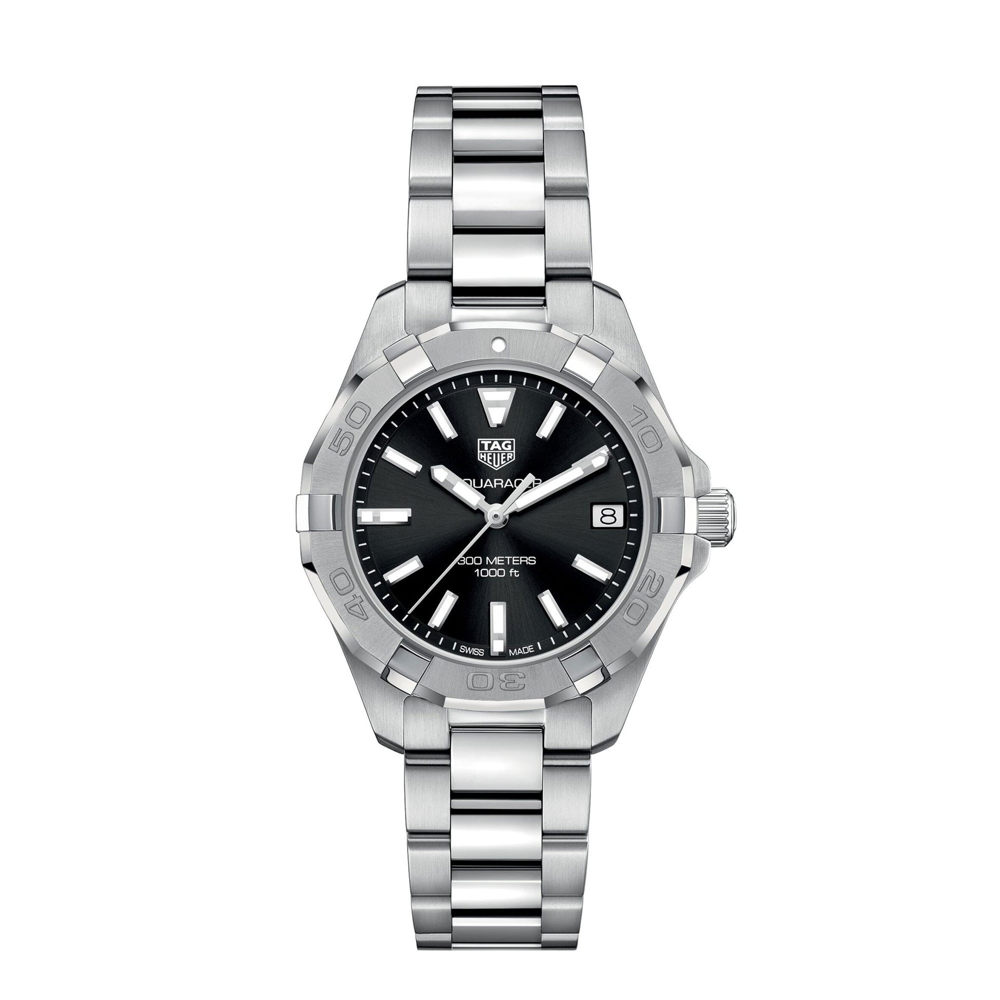 Buy Tag Heuer Aquaracer Black Dial Silver Steel Strap Watch for Women - WBD1310.BA0740 in Pakistan