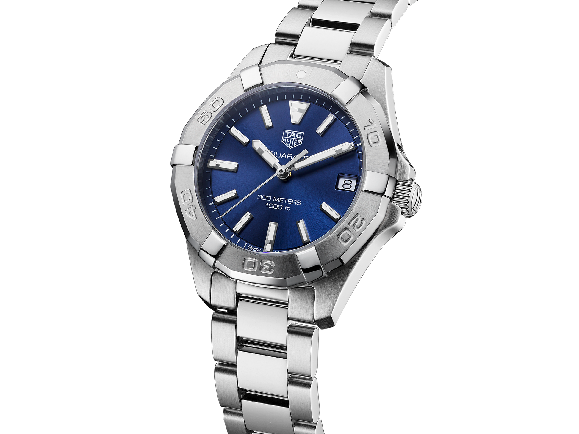 Buy Tag Heuer Aquaracer Blue Dial Silver Steel Strap Watch for Women - WBD1312.BA0740 in Pakistan