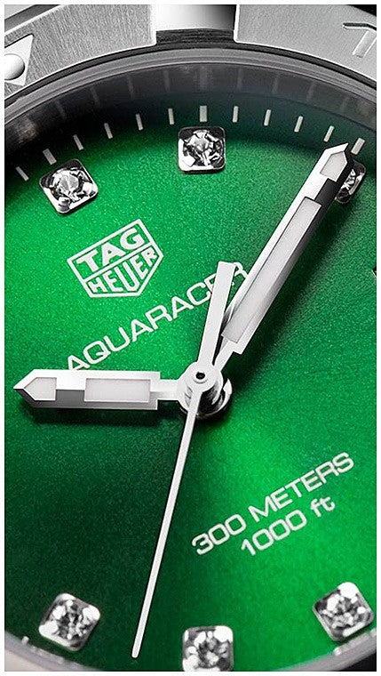 Buy Tag Heuer Aquaracer Green Dial with Diamonds Silver Steel Strap Watch for for Women - WBD1316.BA0740 in Pakistan