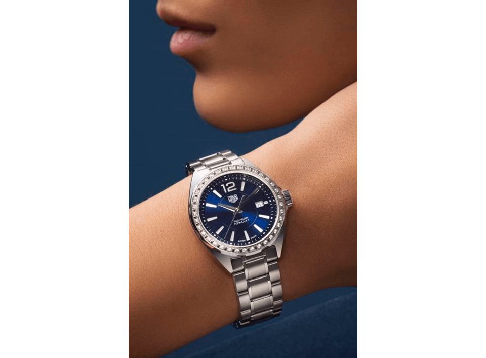 Buy Tag Heuer Formula 1 Quartz Blue Dial with Diamonds Silver Steel Strap Watch for for Women - WBJ1316.BA0666 in Pakistan