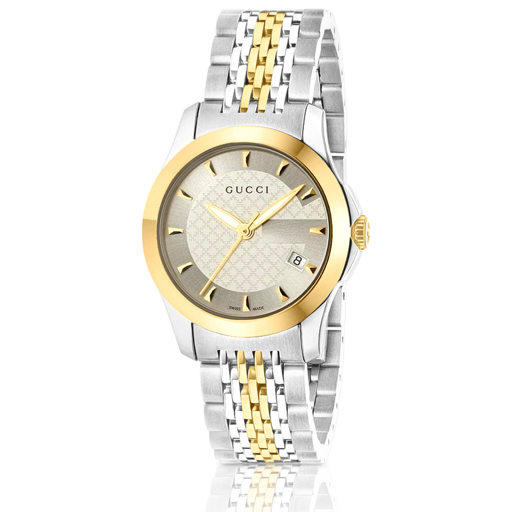 Buy Gucci G Timeless Silver Dial Two Tone Steel Strap Watch for Women - YA126511 in Pakistan