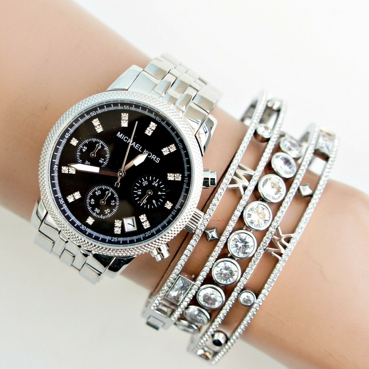 Buy Michael Kors Jet Set Blue Mother of Pearl Dial Silver Steel Strap Watch for Women - MK5021 in Pakistan