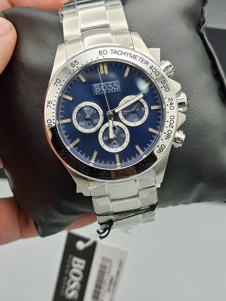 Buy Hugo Boss Mens Chronograph Quartz Stainless Steel Blue Dial 46mm Watch - 1512963 in Pakistan