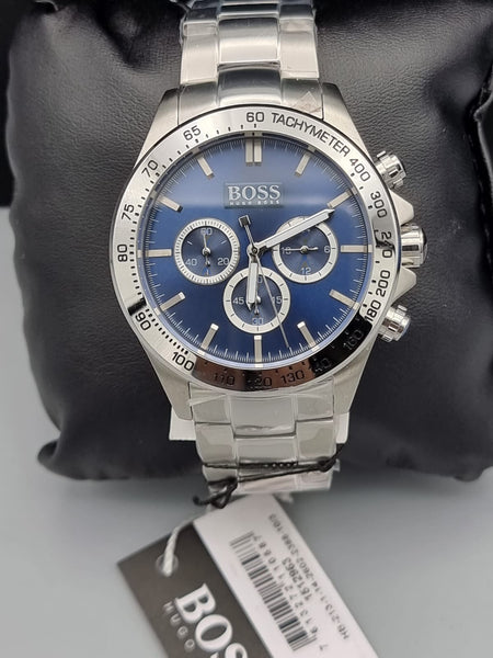Buy Hugo Boss Mens Chronograph Quartz Stainless Steel Blue Dial 46mm Watch - 1512963 in Pakistan