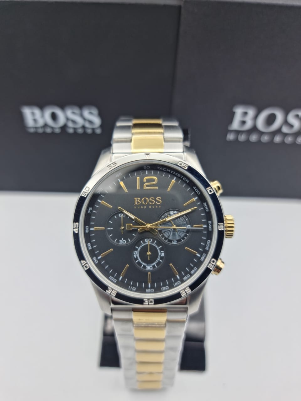 Buy Hugo Boss Mens Chronograph Quartz Stainless Steel Black Dial 44mm Watch - 1513529 in Pakistan