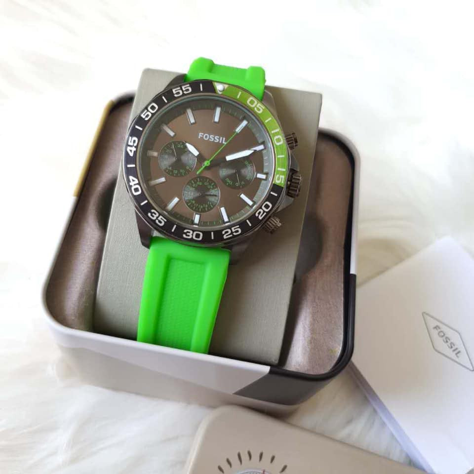 Buy Bannon Multifunction Black Dial Green Rubber Strap Watch For Men in Pakistan