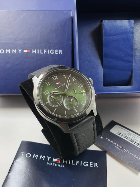 Buy Tommy Hilfiger Green Dial Black Leather Strap Watch for Men - 1791856 in Pakistan