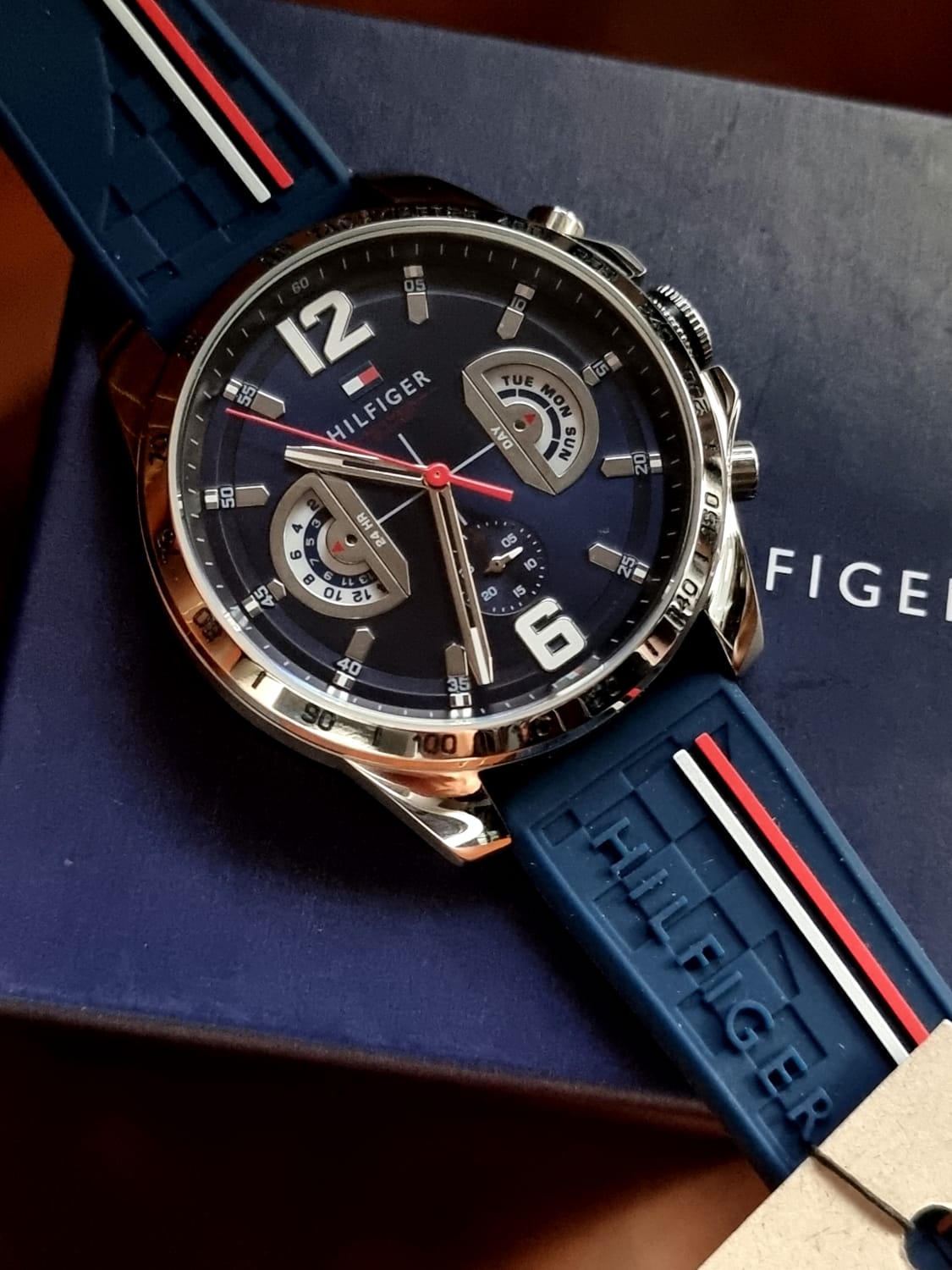 Buy Tommy Hilfiger Mens Quartz Blue Silicone Strap Blue Dial 46mm Watch - 1791476 in Pakistan