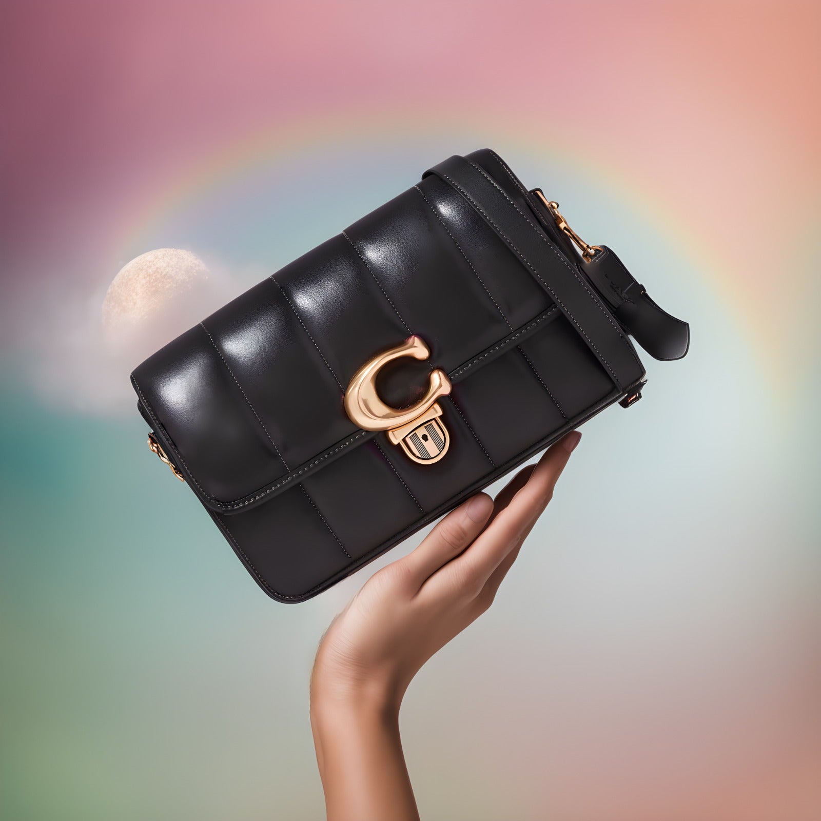 Buy Coach Studio Shoulder With Quilting Bag Medium - Black in Pakistan