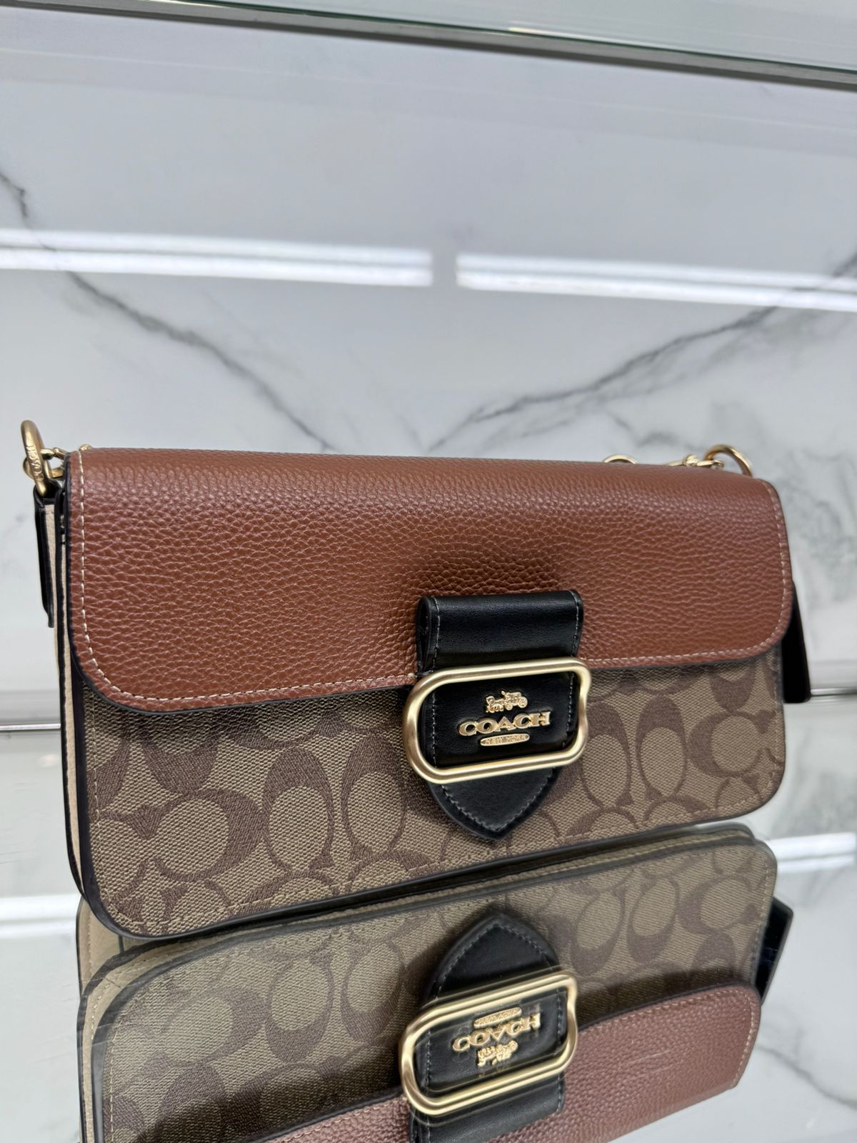 Buy Coach Morgan Monogram Shoulder Bag - Brown Tan in Pakistan