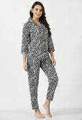 Buy Sajiero Galaxy Printed Pajama Suit Pattern Black in Pakistan