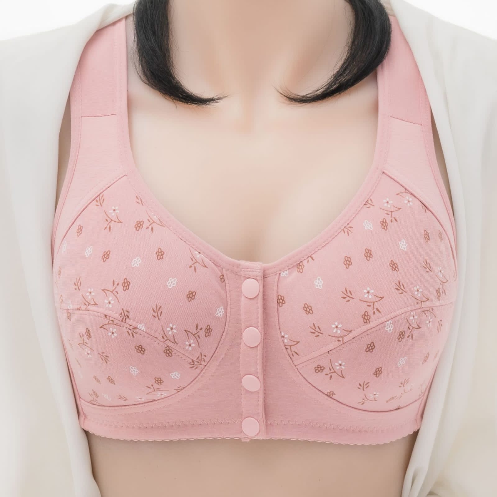 Buy Patterned Buttoned Bliss Bra- Pink in Pakistan