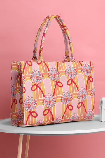 Buy Canvas Tote Bags Pink Ribbon in Pakistan