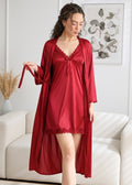Buy Sajiero Gown Set - Sera Silk - Maroon in Pakistan