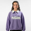 Buy Sajiero Fleece Polo Style Sweatshirt - FUSION - Purple in Pakistan