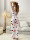 Buy SHEIN Women Heart Print Cami Tank Top And Long Pants Pajama Set White Set in Pakistan