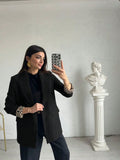 Buy SHEIN Women's Casual Lightweight Leopard Print Contrast Color Loose Fit Long Sleeve Blazer in Pakistan
