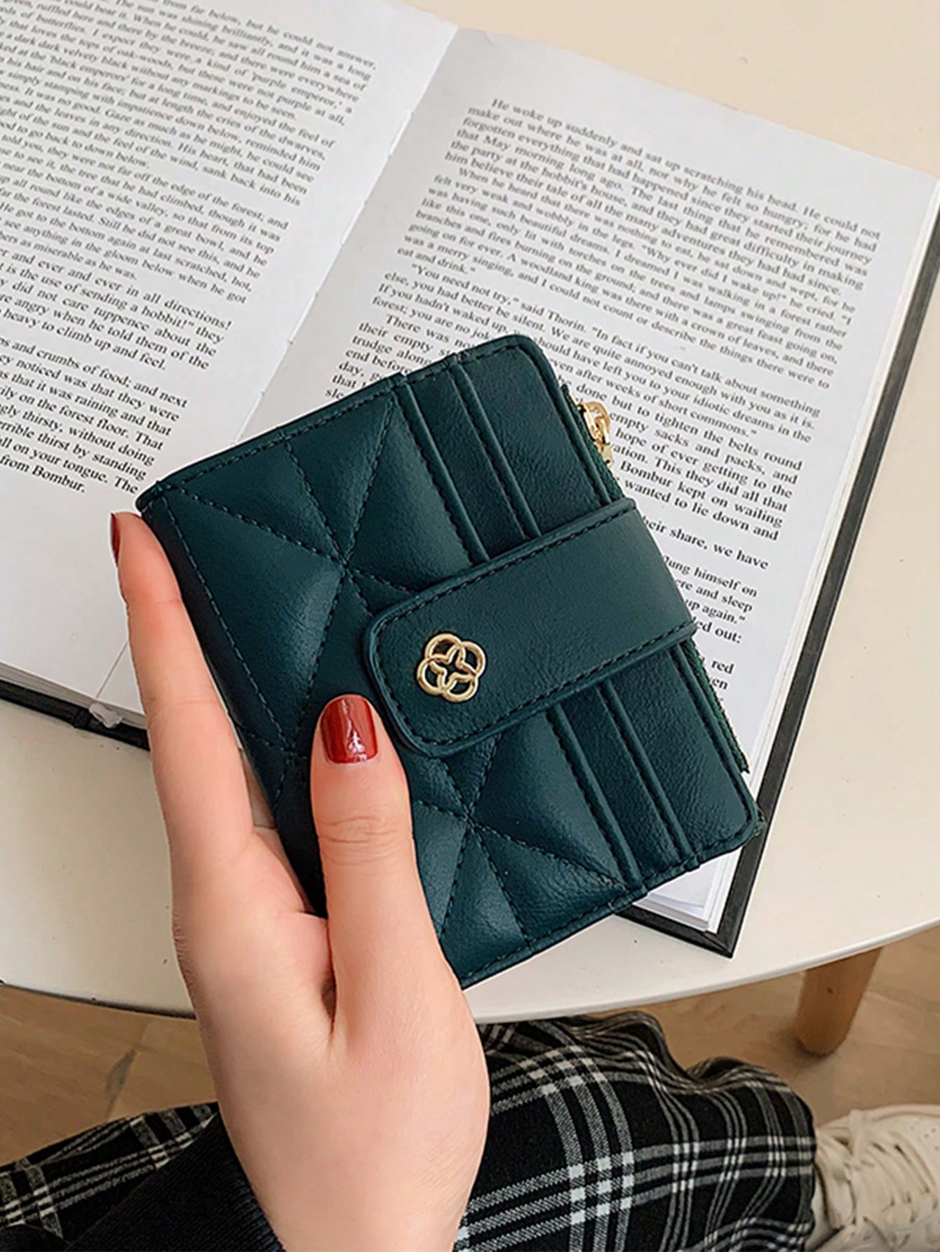 Buy SHEIN Women's Geometric Casual Metal Detail Bifold Short Wallet in Pakistan