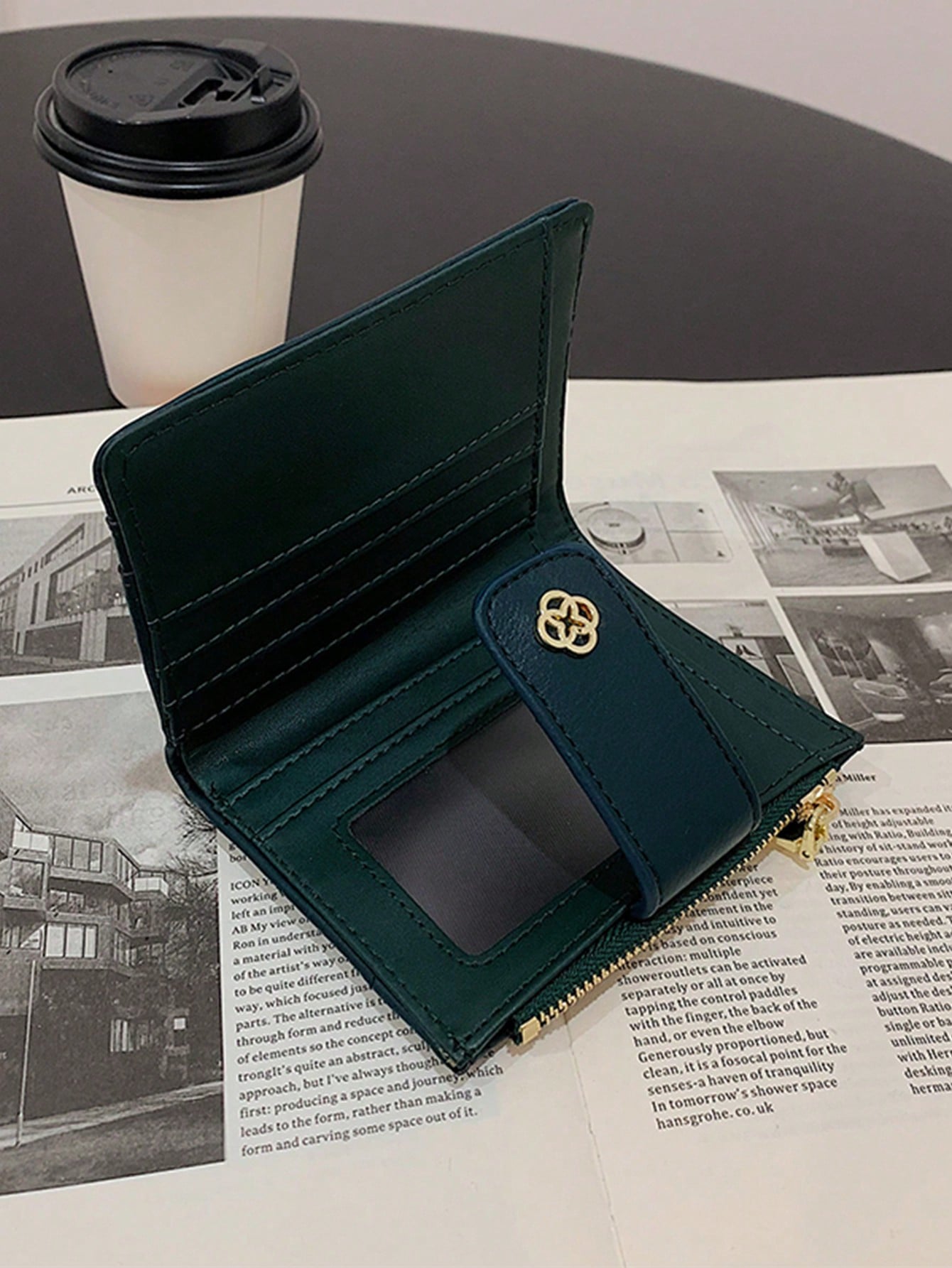 Buy SHEIN Women's Geometric Casual Metal Detail Bifold Short Wallet in Pakistan