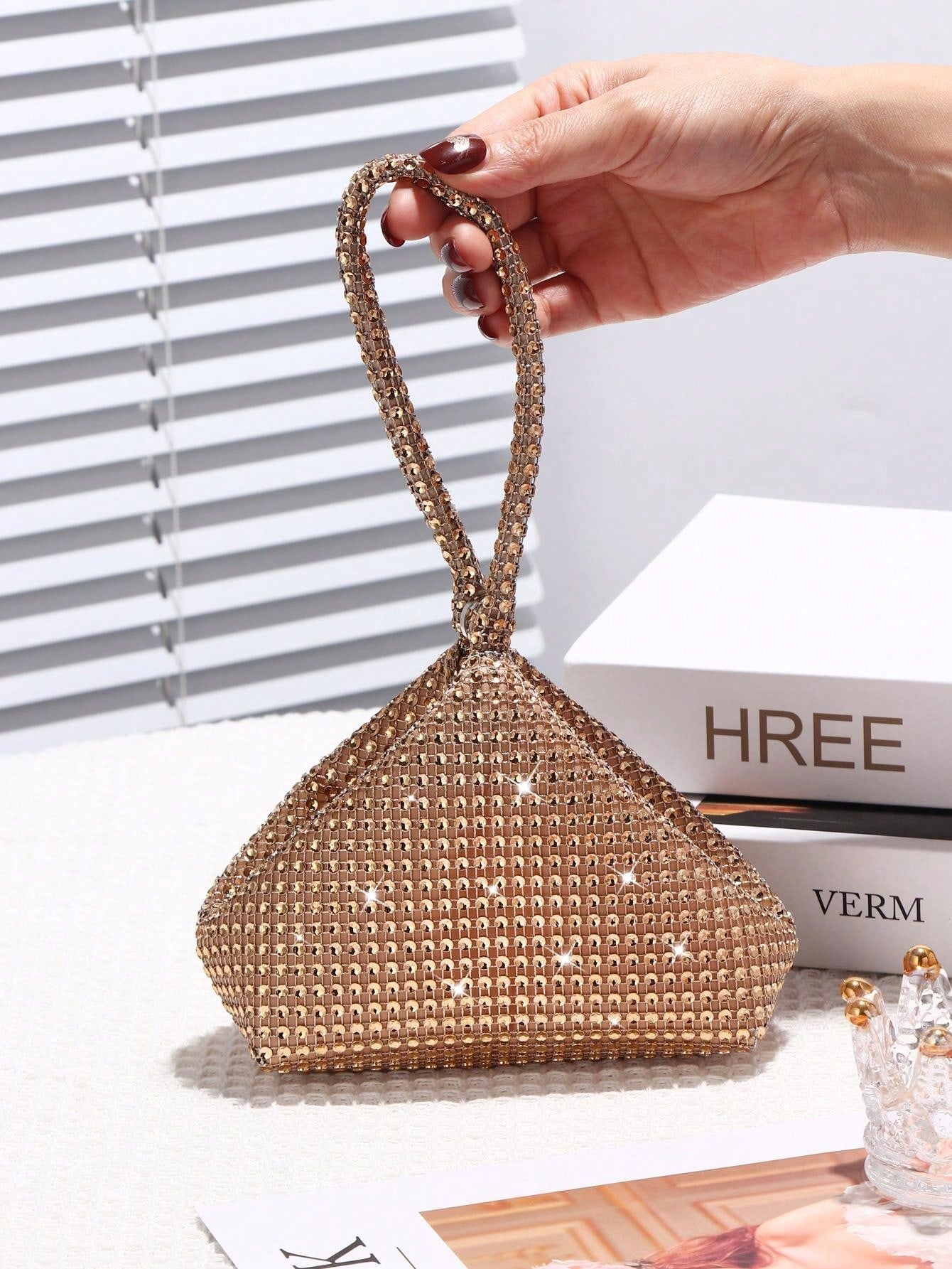 Buy SHEIN Women's Mini Diamond Sparkling Clutch Bag, Perfect For Wedding, Party, Dance, Birthday, Gift, Makeup Bag in Pakistan
