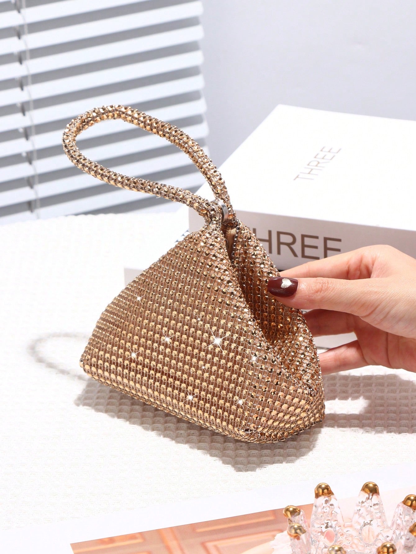 Buy SHEIN Women's Mini Diamond Sparkling Clutch Bag, Perfect For Wedding, Party, Dance, Birthday, Gift, Makeup Bag in Pakistan