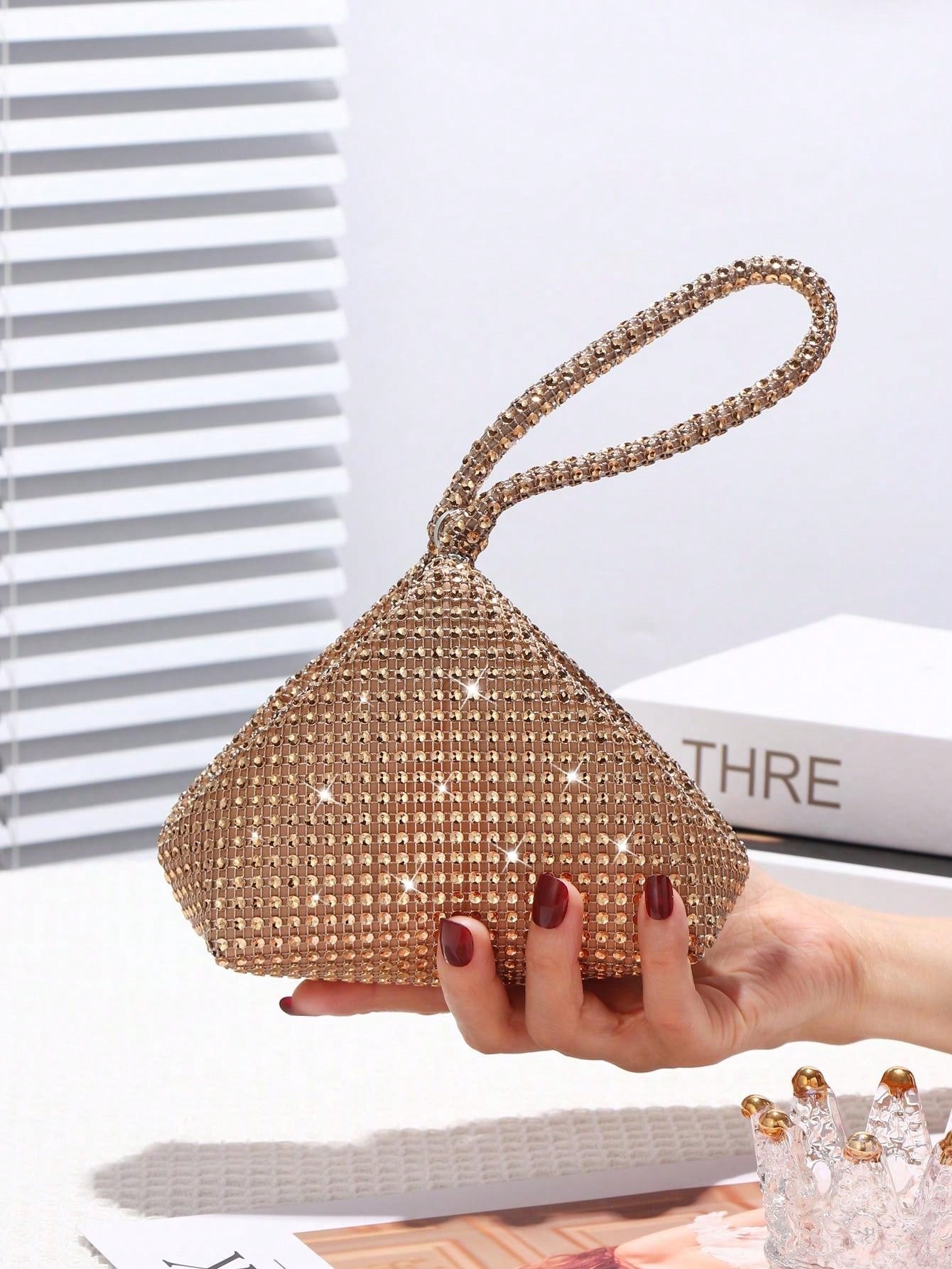 Buy SHEIN Women's Mini Diamond Sparkling Clutch Bag, Perfect For Wedding, Party, Dance, Birthday, Gift, Makeup Bag in Pakistan