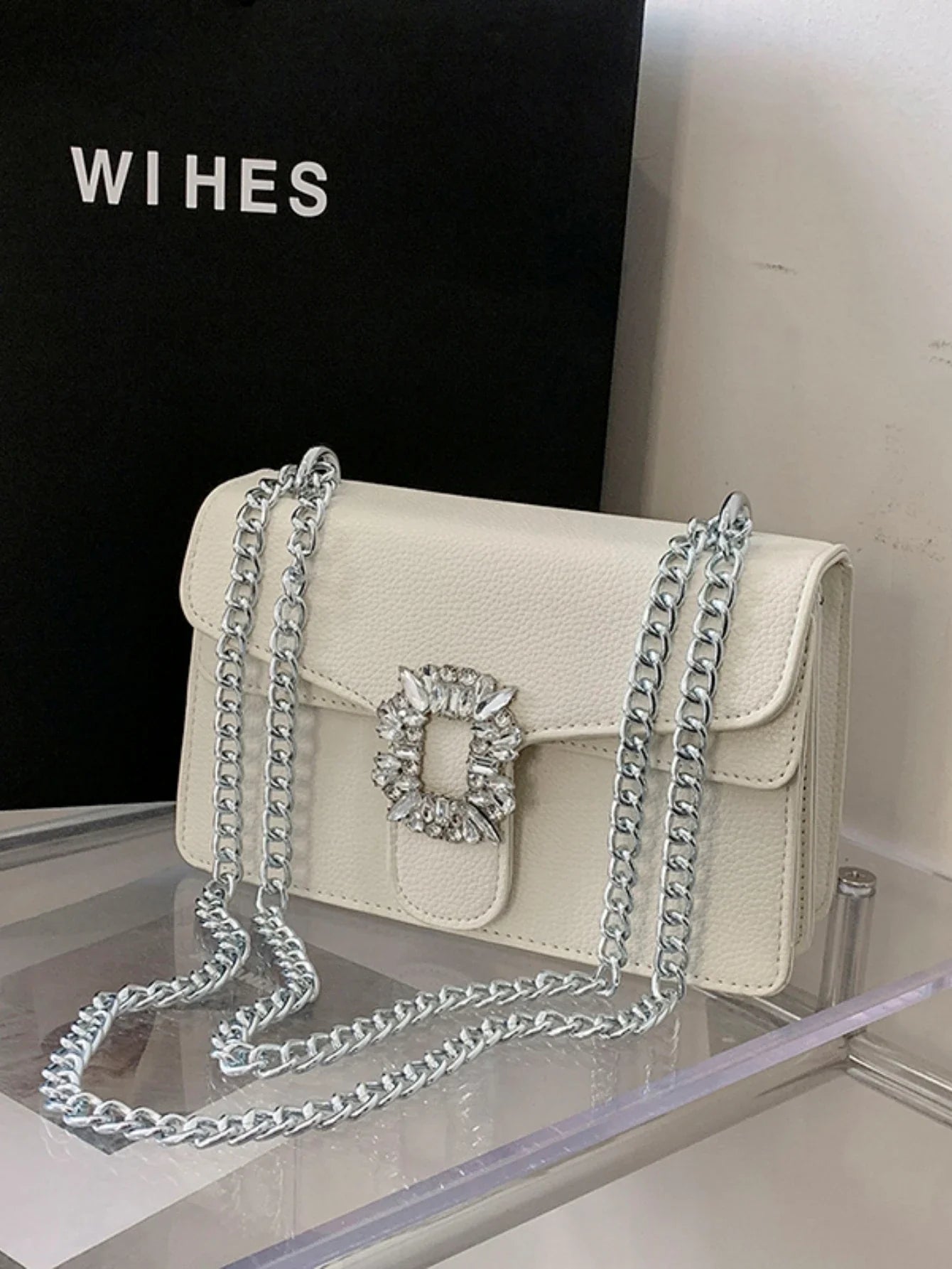 Buy SHEIN Women's One Shoulder Bag, White Small Square in Pakistan