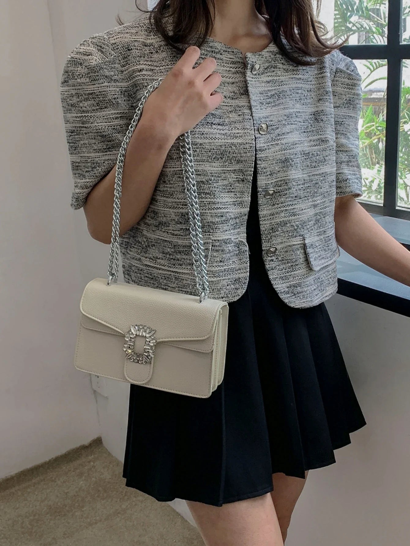 Buy SHEIN Women's One Shoulder Bag, White Small Square in Pakistan